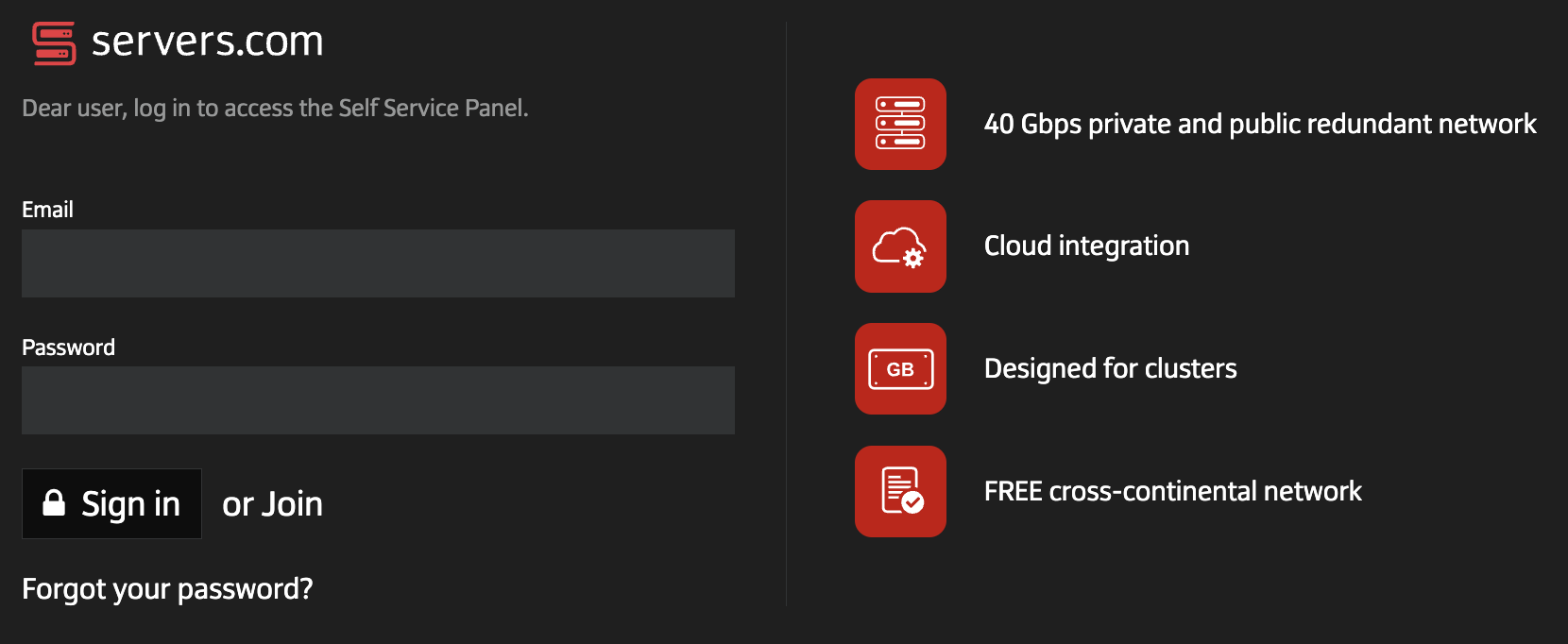 servers.com customer portal