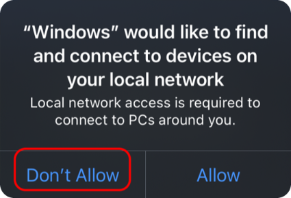 dont allow local network