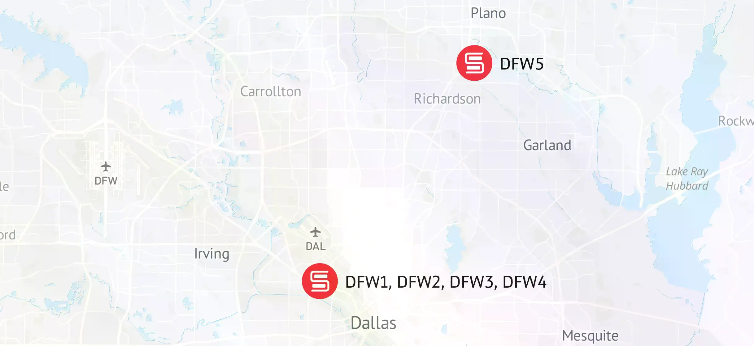 Dallas data center map