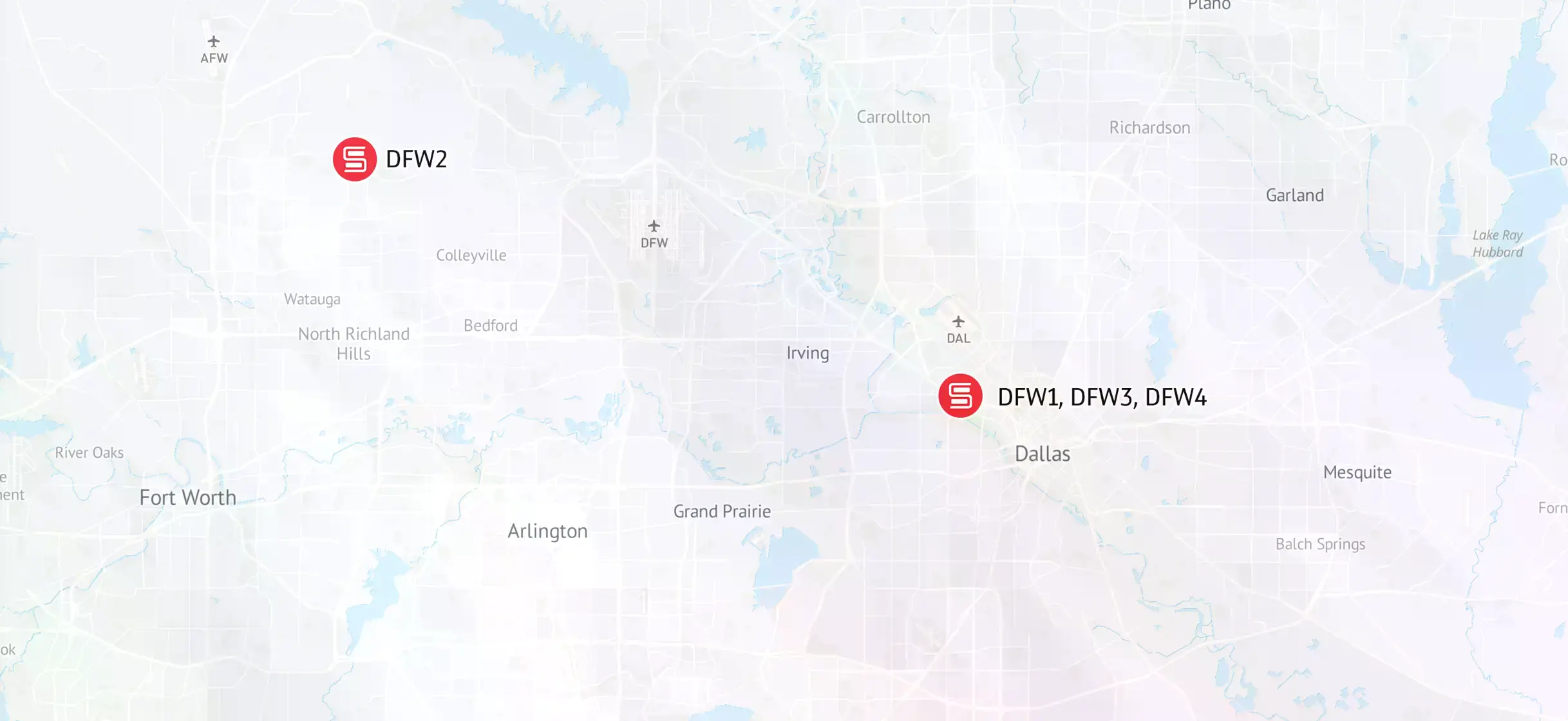 Dallas Data Center Map