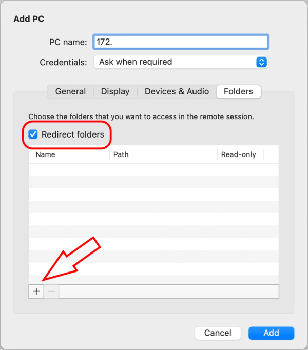 select redirect folders