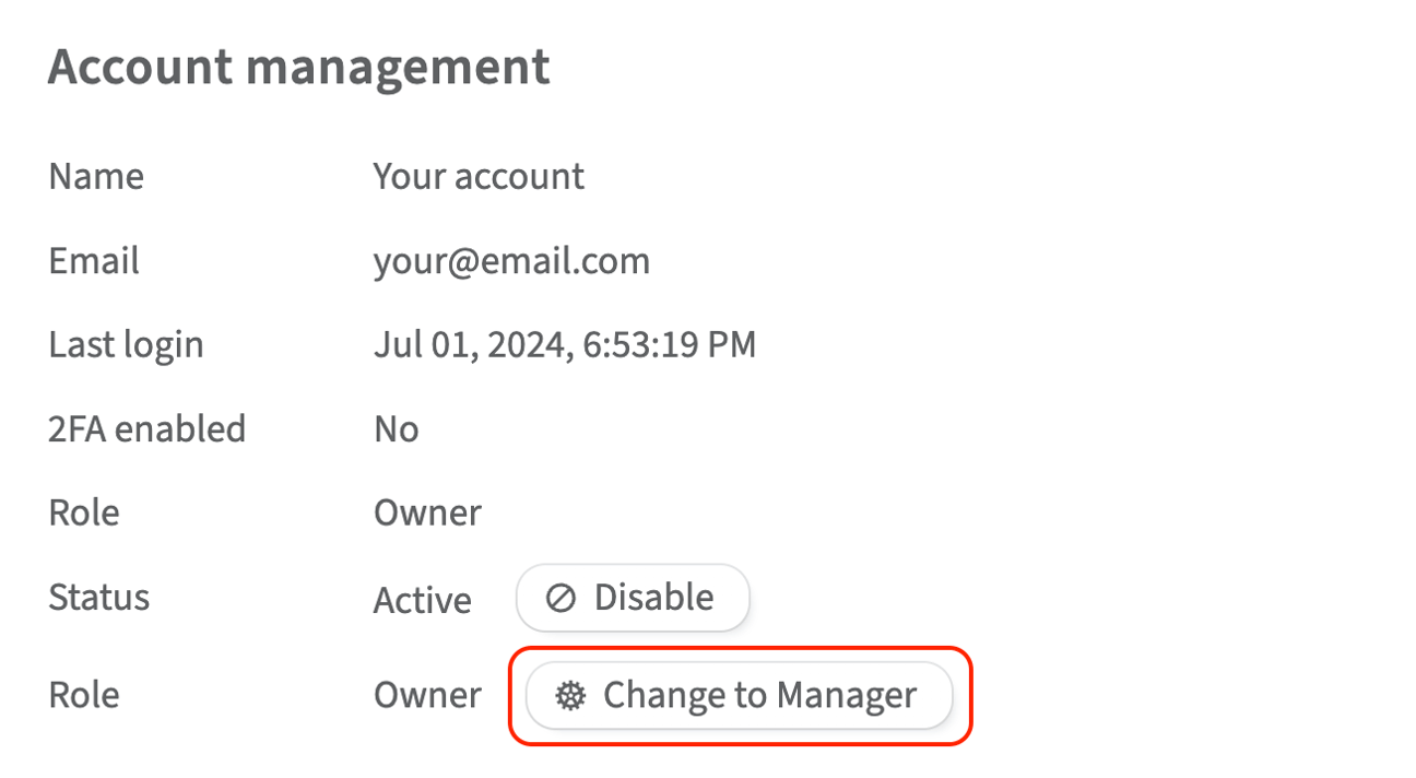 change the user role