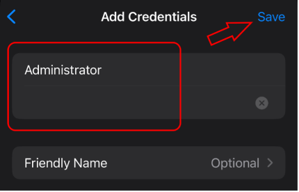 enter the credentials