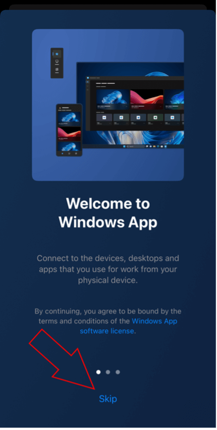 windows app welcome screen